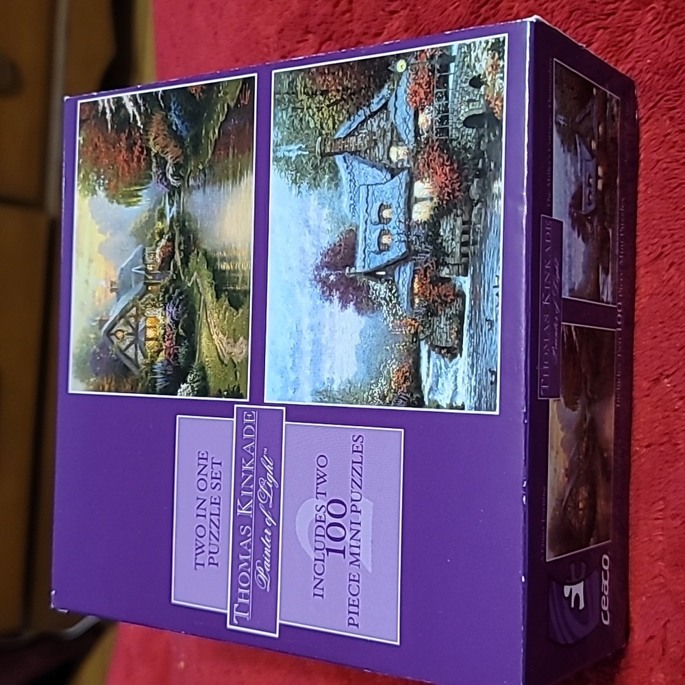 Thomas Kinkade Painter of Light, 2-in-1 Jigsaw Puzzle Set, 2-100 Pc Mini Puzzles
